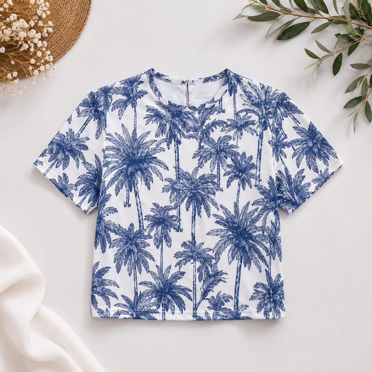 BLUSA LOLA PALMERAS AZULES