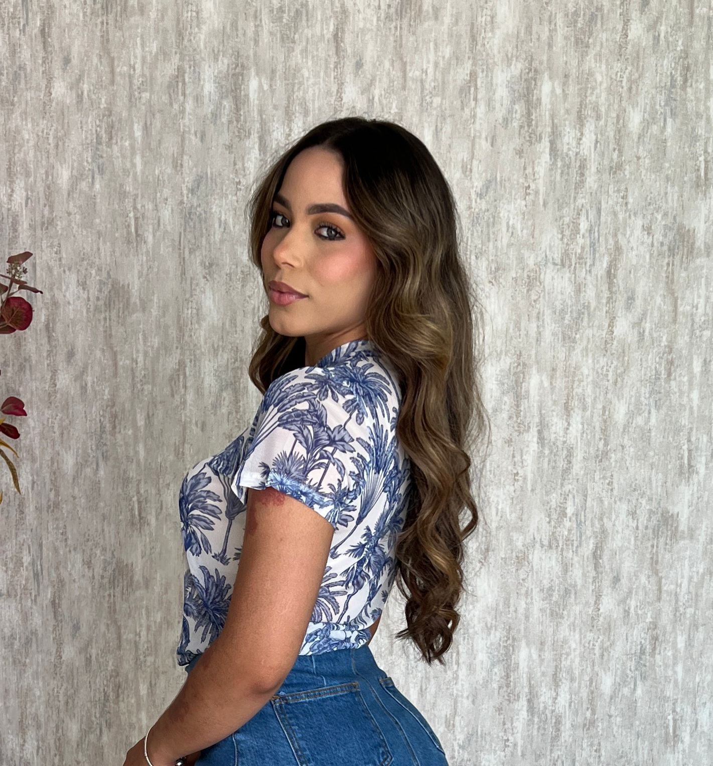 BLUSA LOLA PALMERAS AZULES